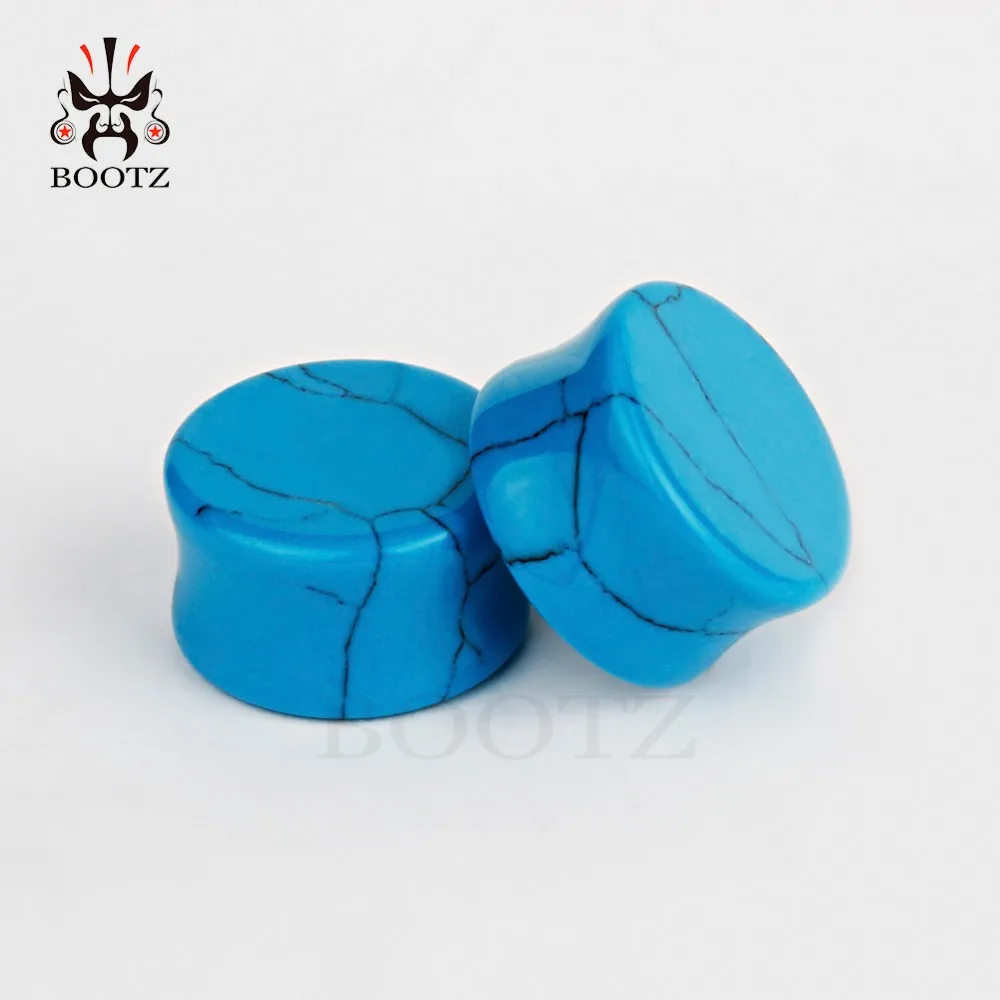 Wholesale Price Fashion Blue Stone Ear Plugs Tunnels Piercing Body Jewelry Earring Gauges Expanders Stretchers 32PCS | Украшения и