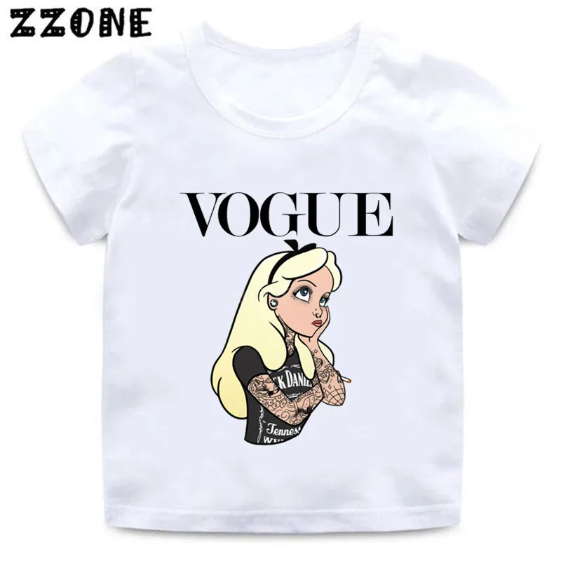 Футболка для девочек с принтом модная панк принцесса татуировка забавная одежда