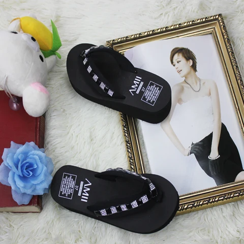 Шлепанцы женские на танкетке с пайетками ручной работы сандалии платформе |