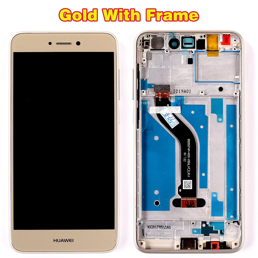 Gold With Frame Huawei P8 lite ЖК-дисплей huawei P9 lite сенсорный экран 5,2 дюймов дигитайзер в сборе рамка с бесплатной стеклянной пленкой и инструментом - Цвет: Gold With Frame