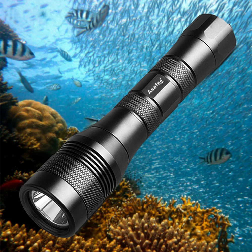 Светодиодный фонарик для дайвинга DIV01 Cree L2 подводный фонарь 2*26650 150 м светодиодный