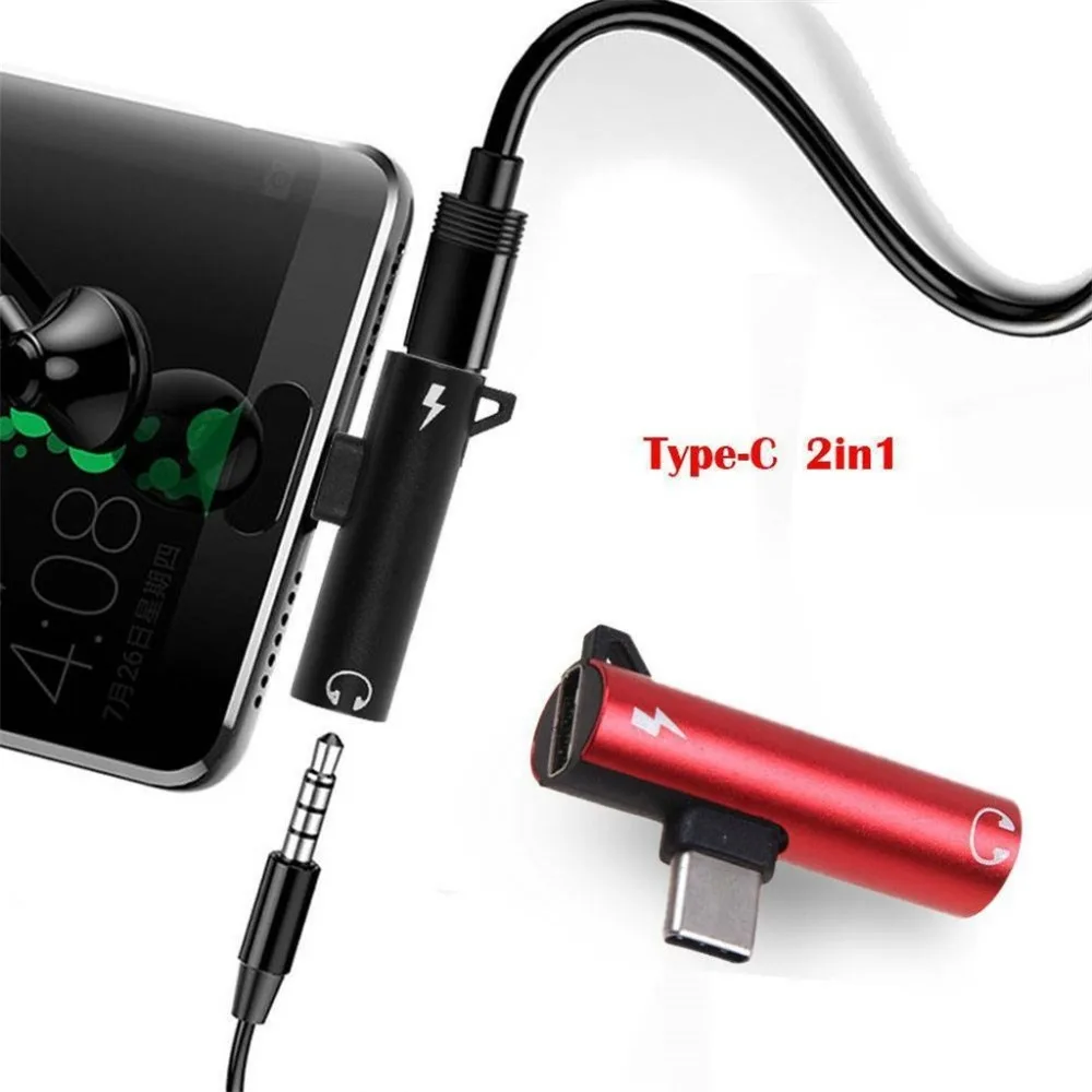 Адаптер Папа-мама для зарядки и наушников 2 в 1 разъем типа C-3 5 мм Aux аудио USB C