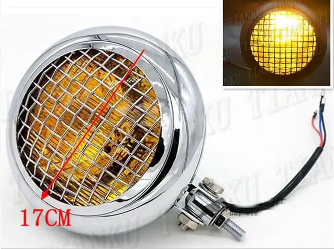 Передняя фара 7 дюймов с металлической сеткой для Honda Shadow Spirit vlaero ACE Steed 400 600 1100 DLX