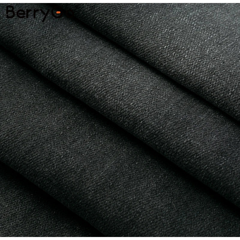 BerryGo, сексуальные обтягивающие джинсы, для женщин, уличная одежда, высокая талия, пуговицы, складки, Капри, брюки, летняя мода, женские серые джинсы-карандаш