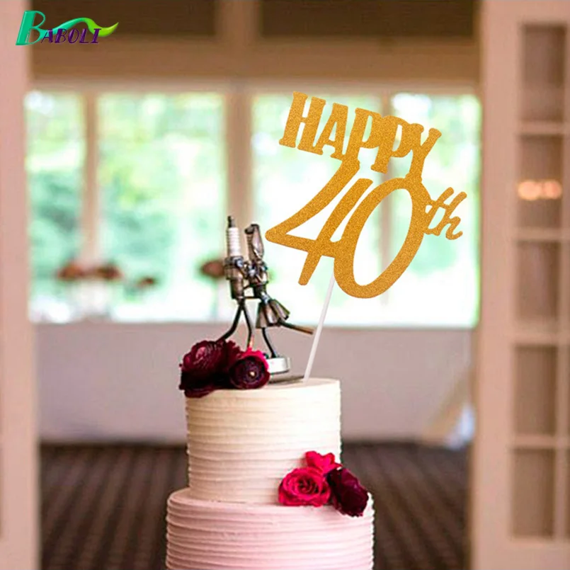 1 шт Главная DIY торт С Днем Рождения флаг 10th 20th 30th 40th 50th 60th карты вечерние Юбилей