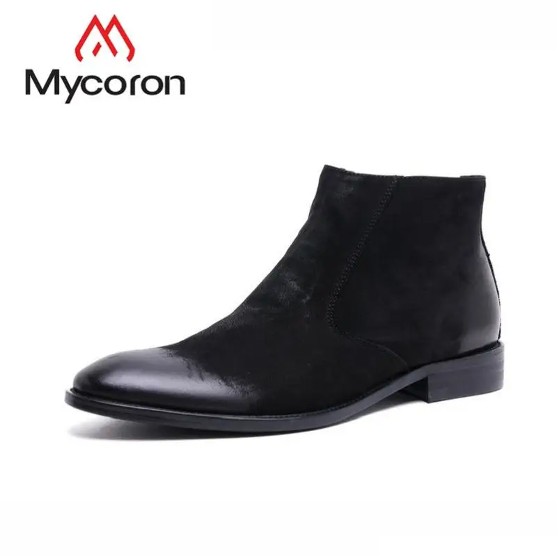 MYCORON/2019 зимняя обувь брендовые качественные мужские теплые ботинки из