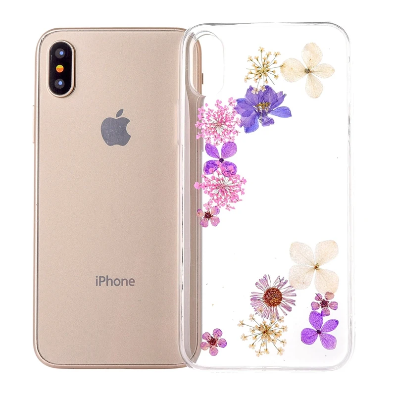 Dried Real Flower Cases For iphone 6 6s plus 7 8 Plus X XS XR Max Transparent Soft TPU Case Back Cover |