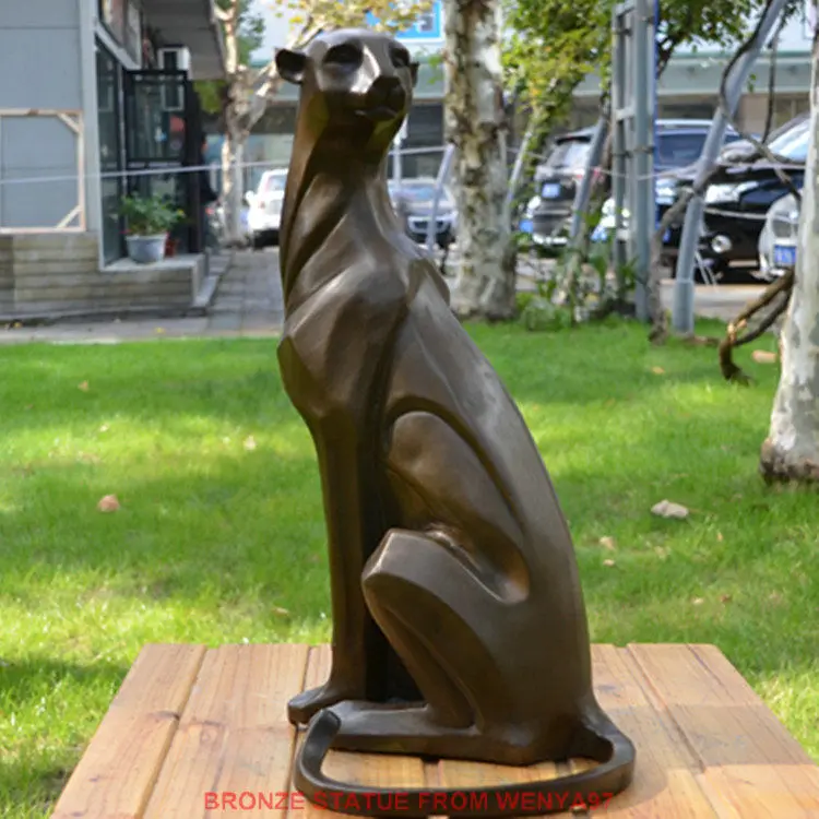 Бронзовая статуя леопарда в стиле арт-деко | Дом и сад