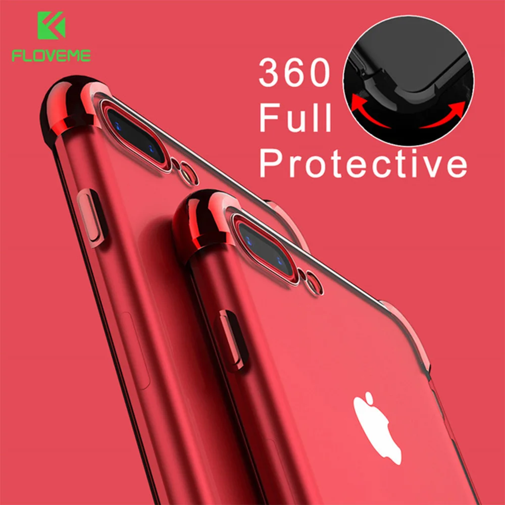 Floveme 360 заполнении чехол для iPhone X 8 7 6 S plus роскошный антидетонационных чехлы iphone