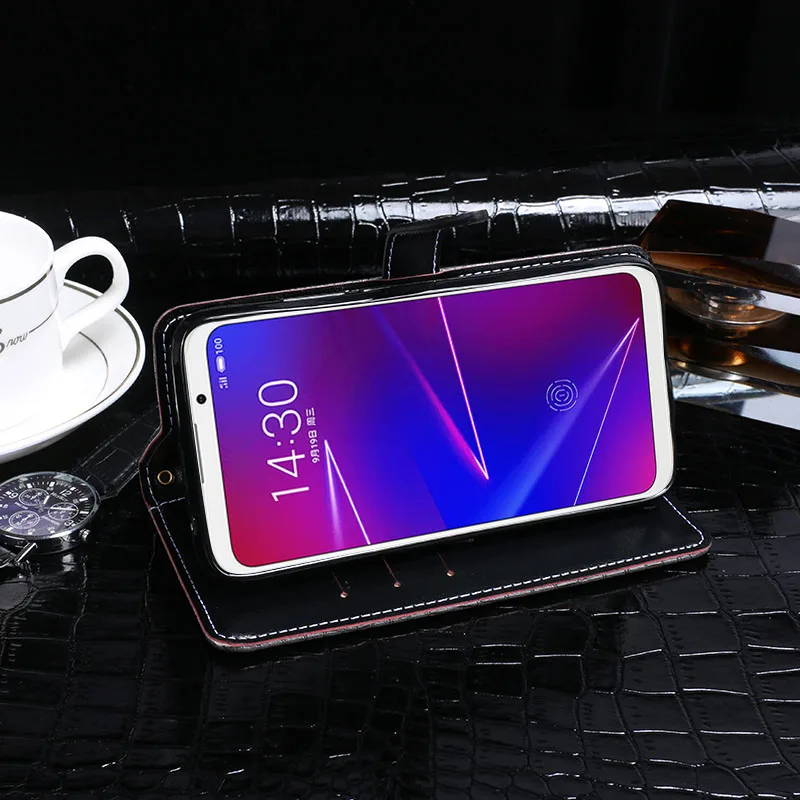 Itgoogo для Meizu 16X чехол Роскошный кожаный флип 16 Plus защитный телефона задняя