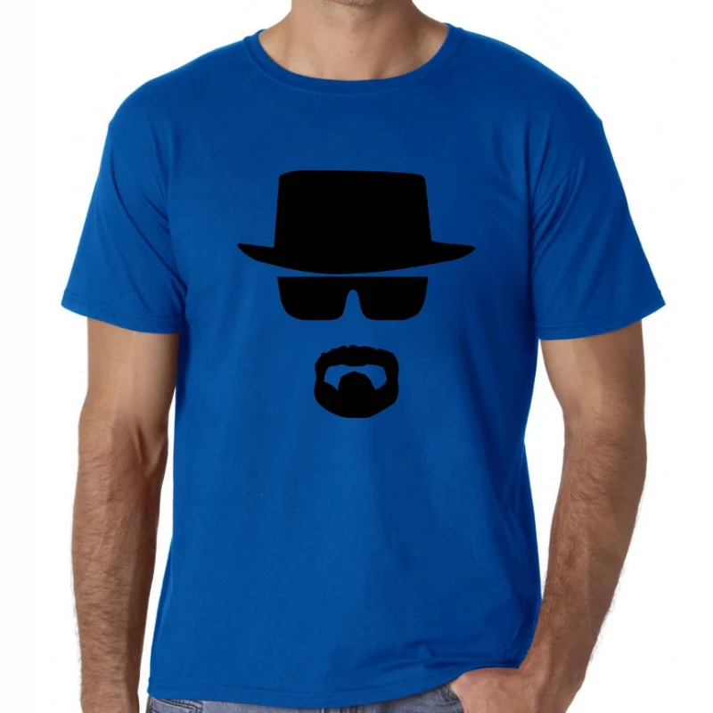 Blue BLWHSA Breaking Bad Heisenberg, забавная Мужская футболка, высокое качество, хлопок, Круглый ворот, короткий рукав, модные, с принтом, мужские футболки - Цвет: Blue