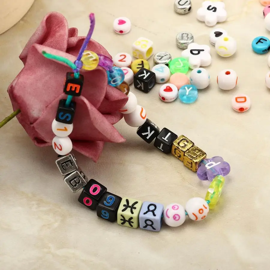 Набор профессиональных пластиковых бусин с буквами и алфавитом набор из веревки