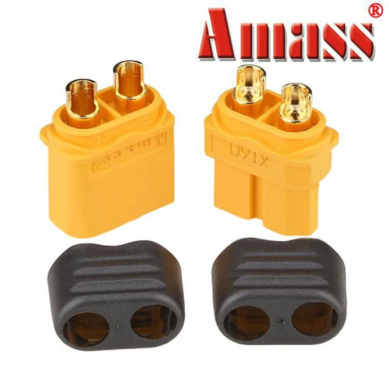 

10 x Amass XT60+ Plug Connector With Sheath Housing 5 Male 5 Female 5 Pair