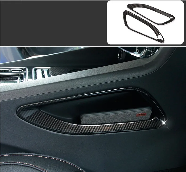 2pcs/set Car-styling Carbon Fiber Style Side Gear Box Panel Decoration Frame Trim For Jaguar F-Pace f pace X761 2016-2018 | Автомобили и