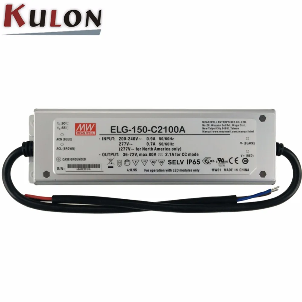 Оригинальный светодиодный драйвер Meanwell 1050 ~ 2100mA 36 72 в 150 Вт PFC IP65 регулируемый ток