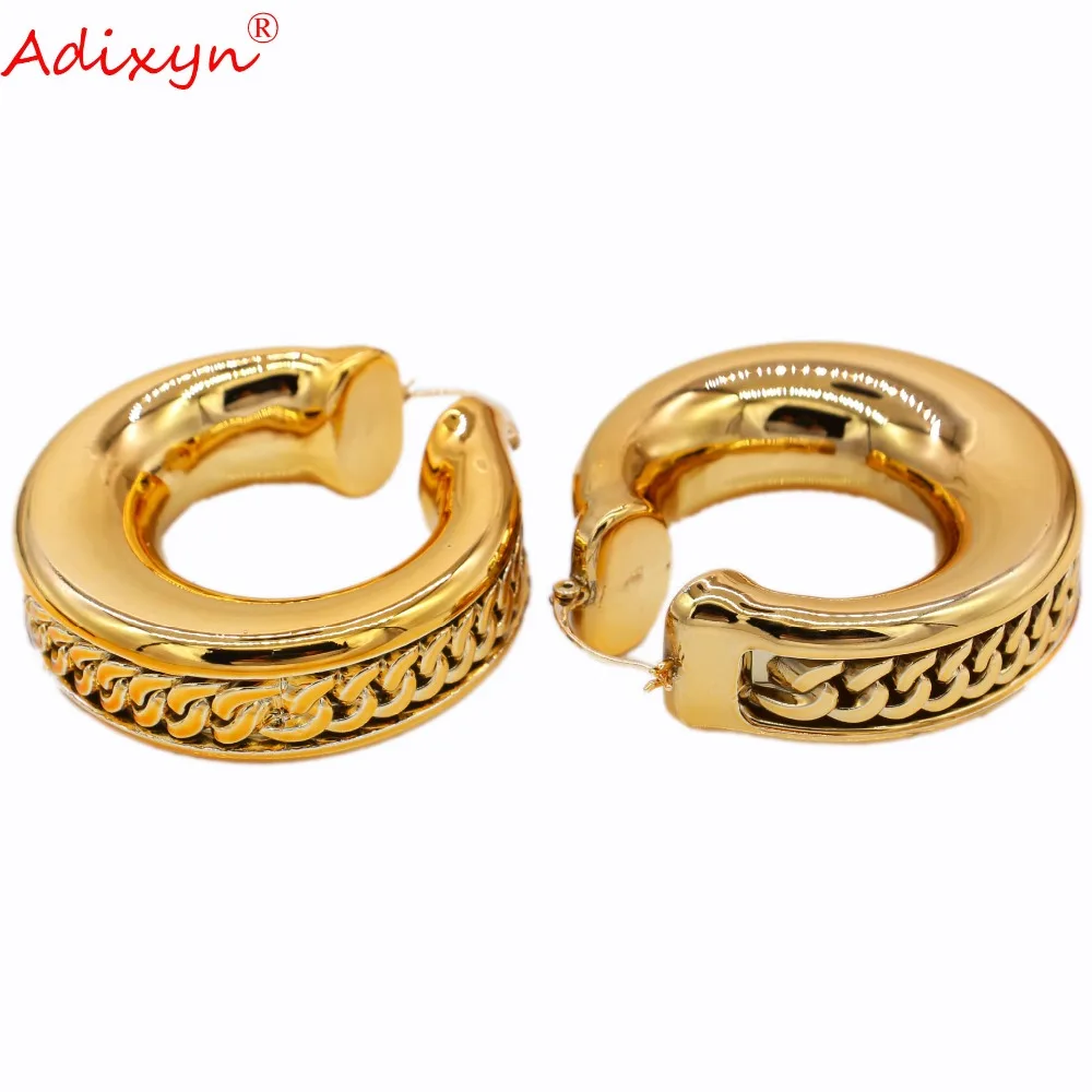 Женские серьги-кольца Adixyn розовые золотистые N031911 Новое поступление серьги |