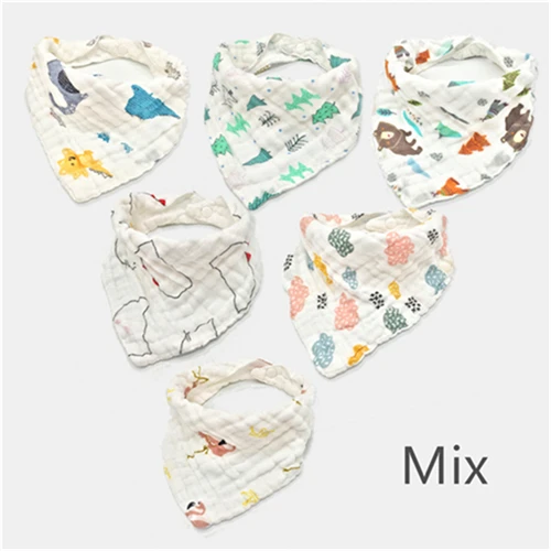 Mix boy and girl 6 шт./лот; детские нагрудники для девочек и мальчиков; детская одежда с рисунком; бандана для кормления; нагрудники из хлопчатобумажной пряжи; Аксессуары для младенцев - Цвет: Mix boy and girl