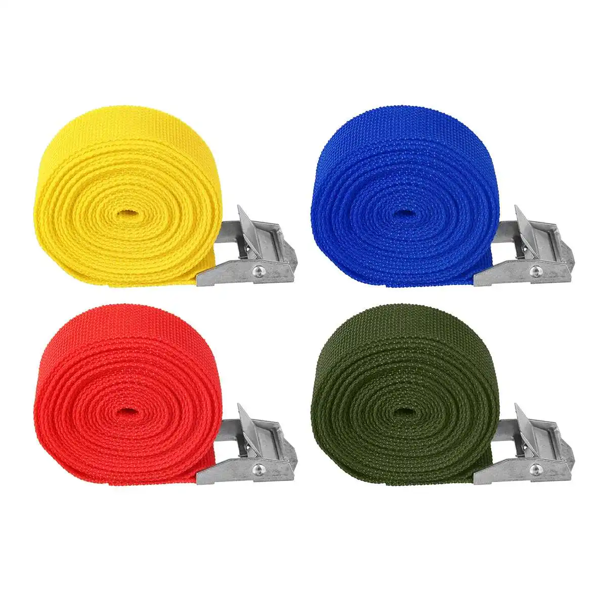 2.5mx25mm 2 Pcs Buckle Tie-Down Belt Car Cargo Strap Strong ratchet Belt Luggage Cargo Lashing Zinc Alloy Zinc Nylon Black Red