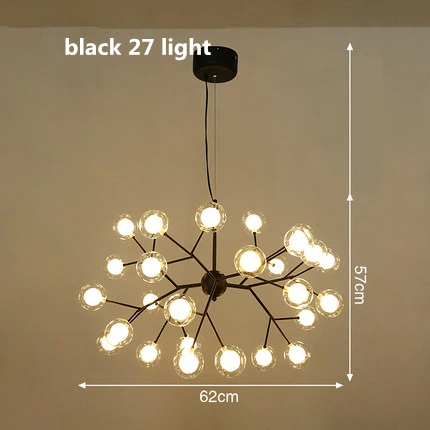 black 27 light Современные двойные стеклянные абажуры G4 светодиодные подвесные лампы, подвесные светильники для гостиной, подвесные лампы - Цвет корпуса: black 27 light
