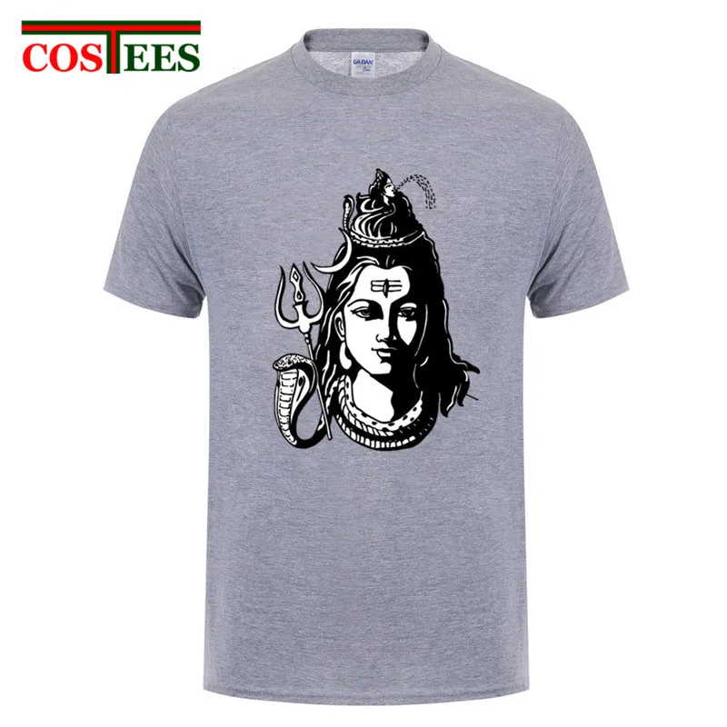 Скидка 2017 летние Забавные футболки с надписью Hindu Shiva The God мужские короткими