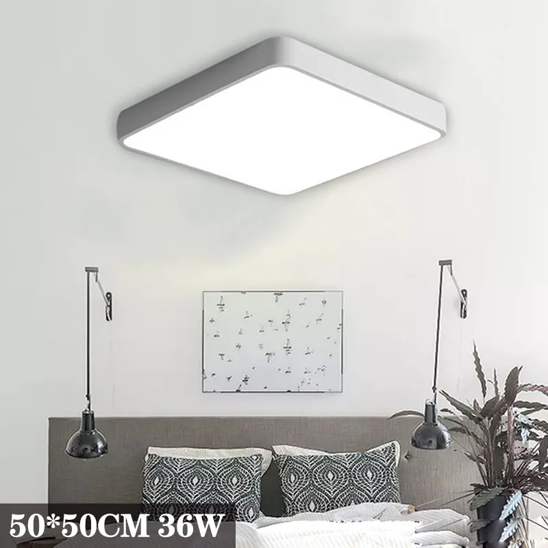 RGB Квадратный/круглый светодиодный потолочный светильник, современный светильник для гостиной, светильник для спальни, кухни, поверхностное крепление, заподлицо, панель, lampara techo - Испускаемый цвет: RGB