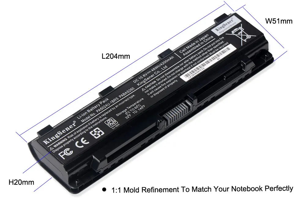 Японская ячеечная PA5024U Батарея для Toshiba Satellite C800 C850 C870 L800 L830 L840 L850 L855 L870 PA5025U PA5024U-1BRS PABAS260