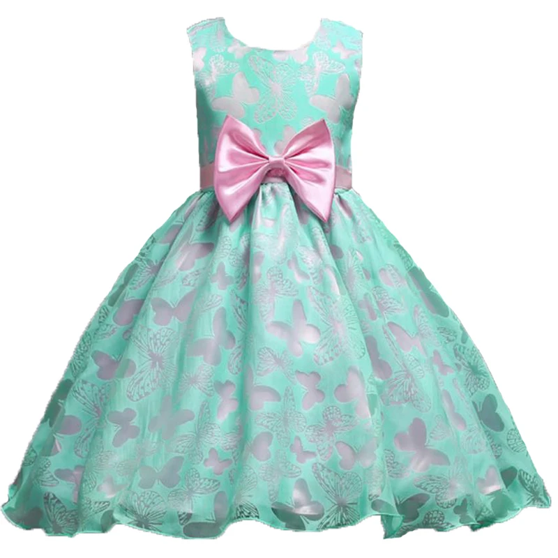 Girls Dress Kids Bownot Elegant Pageant Party Clothes Christmas Costumes For Children Toddler Infant 2-10T | Детская одежда и