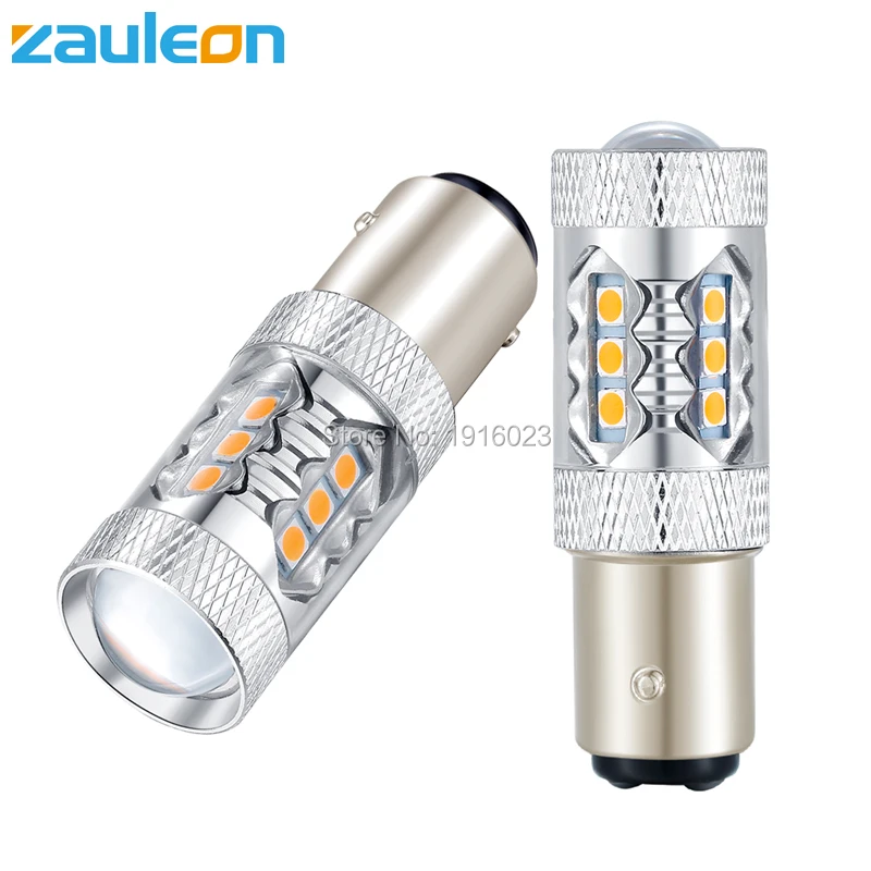 Zauleon 2 шт. 1157 P21/5 Вт BAY15D 1156 BA15S PY21W Высокая Мощность Желтый Янтарный светодиодный
