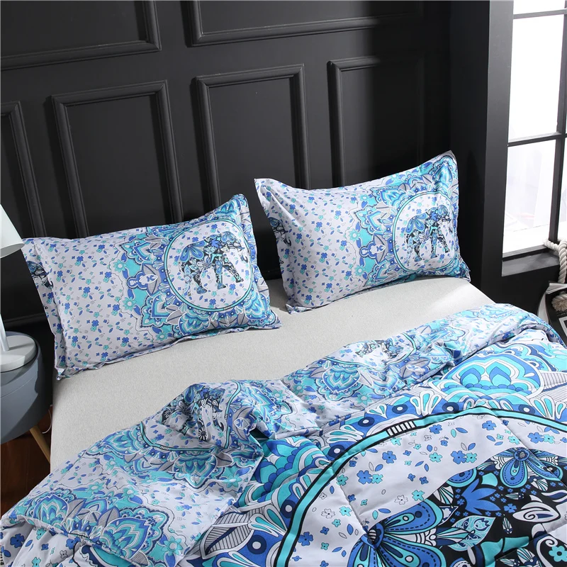 IDouillet Hot Boho слон Печатный богемский микрофибра Комплект постельного белья и 2
