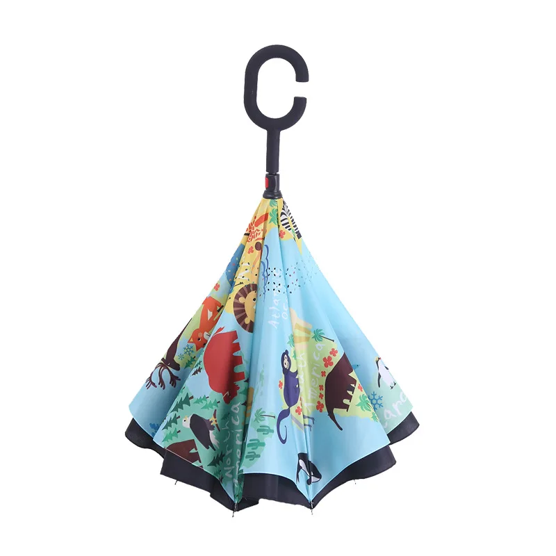 Складной зонт Yesello детский двухслойный перевернутый ветрозащитный Зонт от дождя
