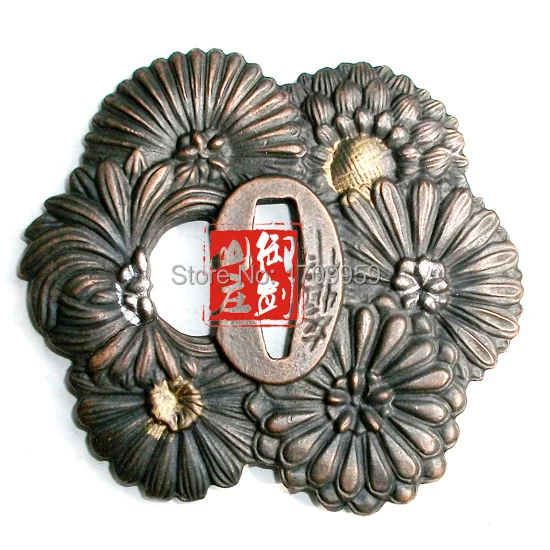 Чудесный сплав резной Tsuba Guard для японского вакидзаси Самурай меч катана хороший