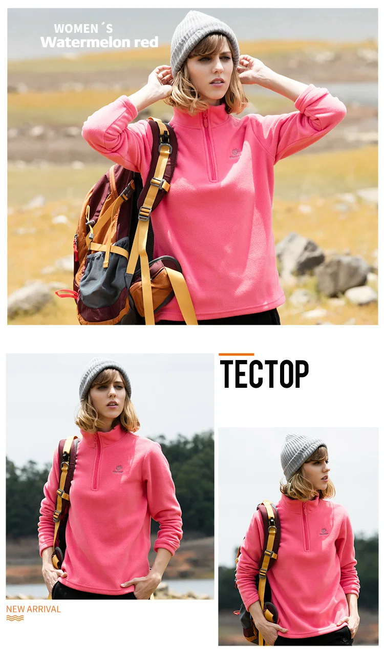 Настоящая зимняя флисовая куртка TECTOP, Мужская термокуртка, женская теплая одежда на молнии, ветронепроницаемые удобные пуловеры для любителей отдыха
