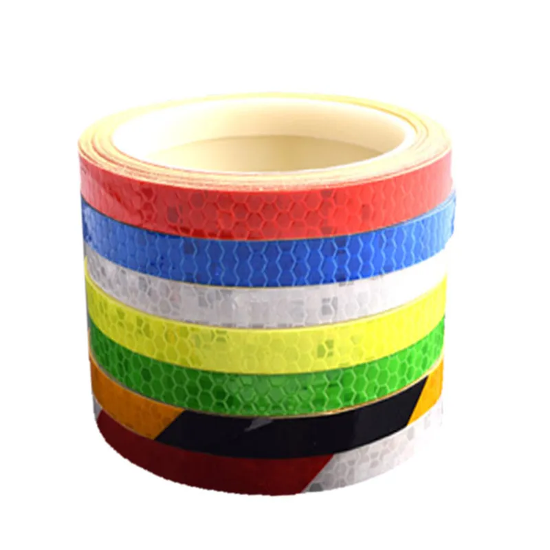 

1cm*8m Cycling Fluorescent Reflective Sticker Motorcycle Mountain Bicycle Bike Safety Warning Reflector Security Wheel Rim Strip