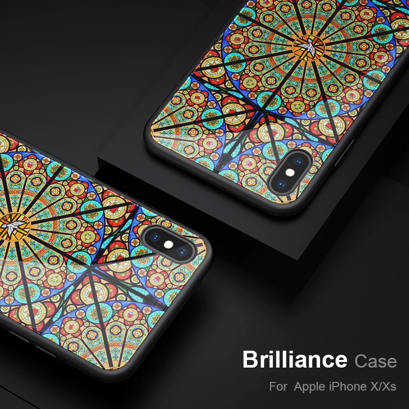 Nillkin чехол из закаленного стекла для iPhone Xs Чехол мобильного телефона Роскошный