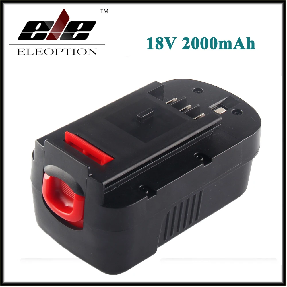 

Eleoption 18V 2000mAh NI-CD Replacement Battery For Black & Decker HPB18 244760-00 A1718 A18 HPB18-OPE