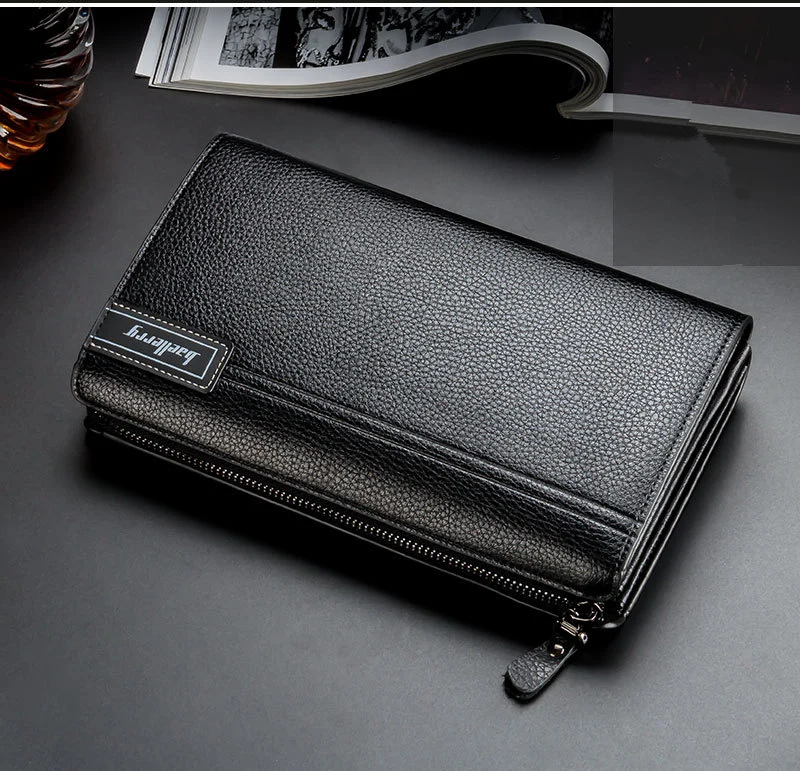 Baellerry Men Clutch Bag With Card Holder Fashion Long Zipper Men Wallets Coin Pocket Casual Business Male Clutch Phone Purse