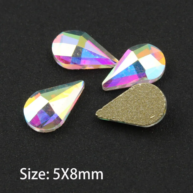 Drop 5x8mm Лучшие продажи кристалл AB 3D дизайн ногтей Стразы необычной формы кристаллы и камни для DIY художественное оформление ногтей - Цвет: Drop 5x8mm