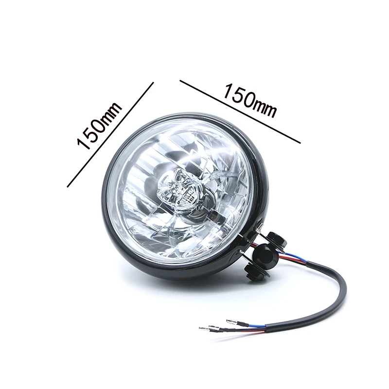 Хромированный мотоциклетный Головной фонарь H4 дальний/ближний свет лампа в