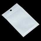 Розничная продажа, белыйпрозрачный самоуплотняющийся пластиковый пакет для розничной упаковки, полиэтиленовый пакет с застежкой-молнией, пакет для хранения, отверстие для подвешивания