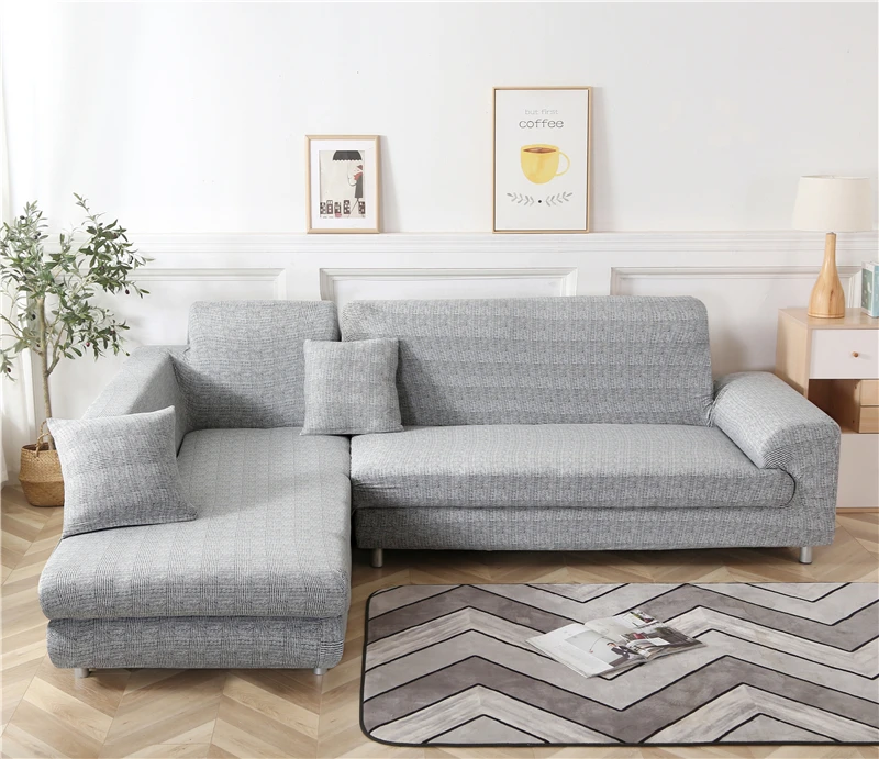 Chaise Longue Sofa Elastic Couch Cover funda cubre sofa Sofa Covers for Living Room(Must Order 2pieces) to fit for Corner Sofa