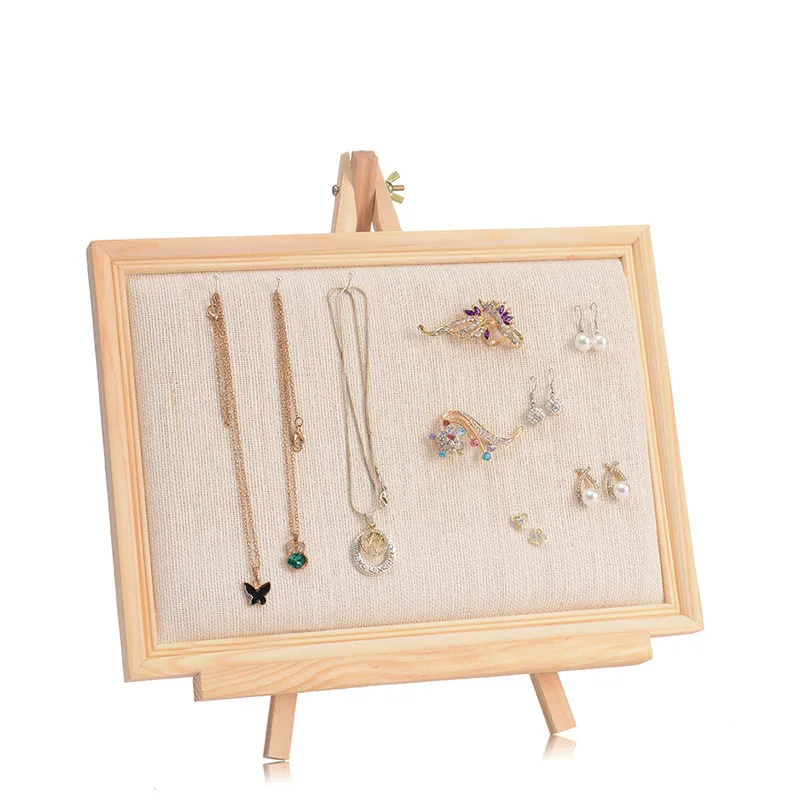 

Solid Wood Ring Earrings Display Rack Customized Name Logos Fashion Jewelry Cufflinks Organizer Holder Showcase Ring Earring