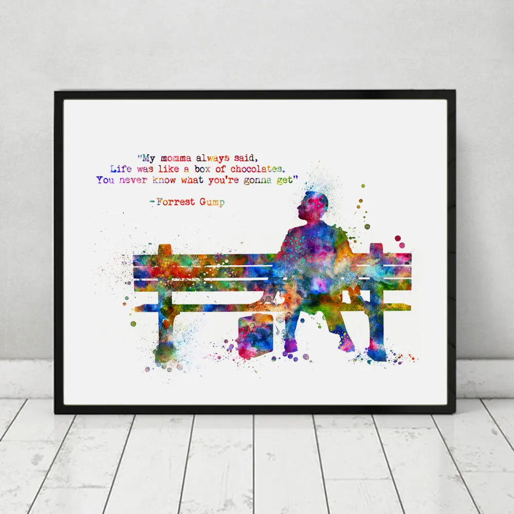 Художественная печать Forrest Gump вдохновляющая картина для Форреста цитаты детской