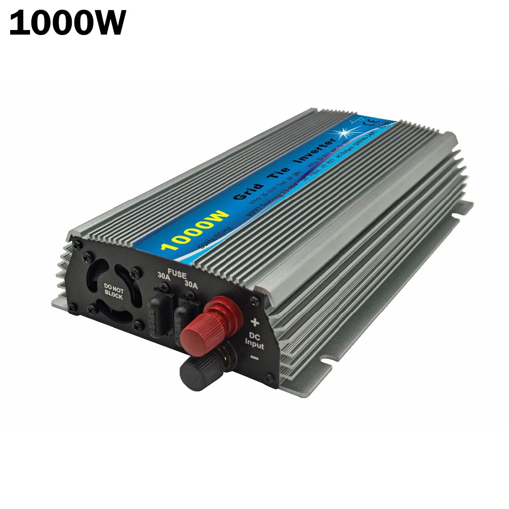 

1000W Solar Grid Tie Inverter 10.5-28V or 20V-45V Pure Sine Wave Inverter For 18V or 24V/30V/36V 60cells/72cells Solar Panel