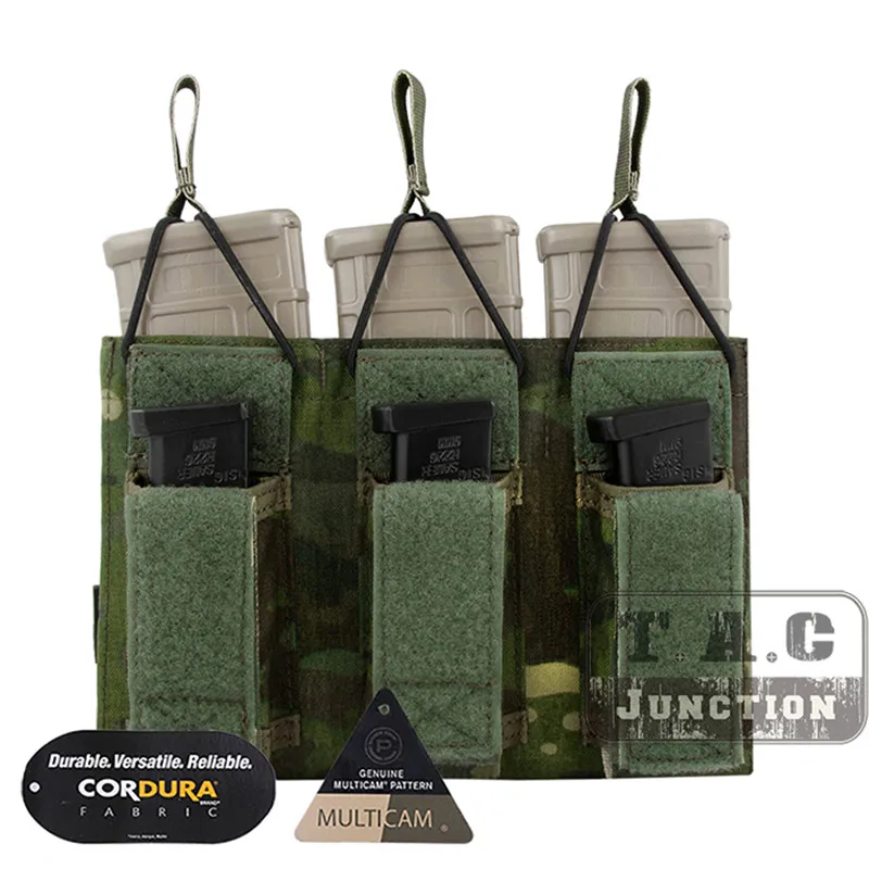 MP Emerson Тактический тройной Открытый Топ 5,56& Пистолет подсумок EmersonGear MOLLE/PALS Mag Чехол кобура Перевозчик страйкбол военный - Цвет: MP
