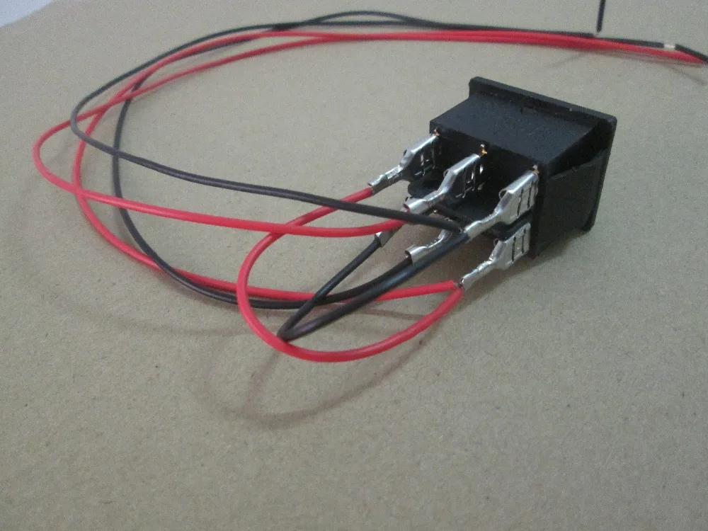 

6 Pin DPDT ON-OFF-ON 3 Position Boat Rocker Switch With Wire Connector 15A/250V 20A/125V AC