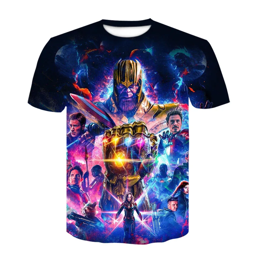 Мужская Новая летняя футболка с 3D принтом marvel Мстители Толстовка 4T коротким