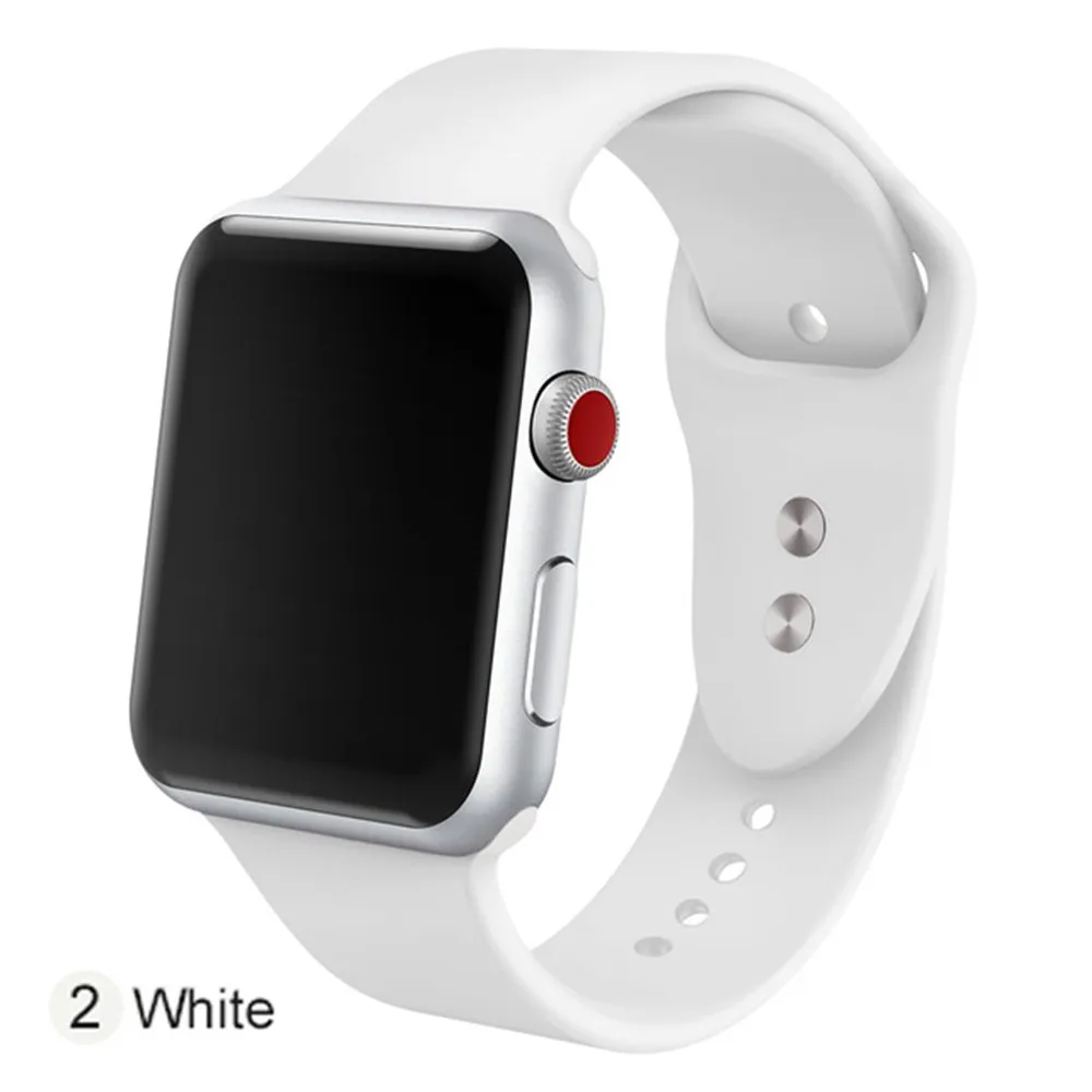 A Мягкий силиконовый ремешок для часов для Apple Watch series 5 38 мм 42 мм сменный ремешок на запястье для i watch Series 1 2 3 4 5 новейший - Цвет: A