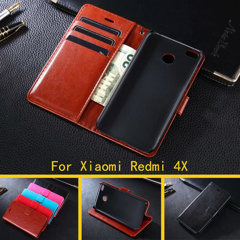 Чехол книжка для Xiaomi Redmi 4X 4A 4 Pro Модный чехол бумажник из искусственной кожи с