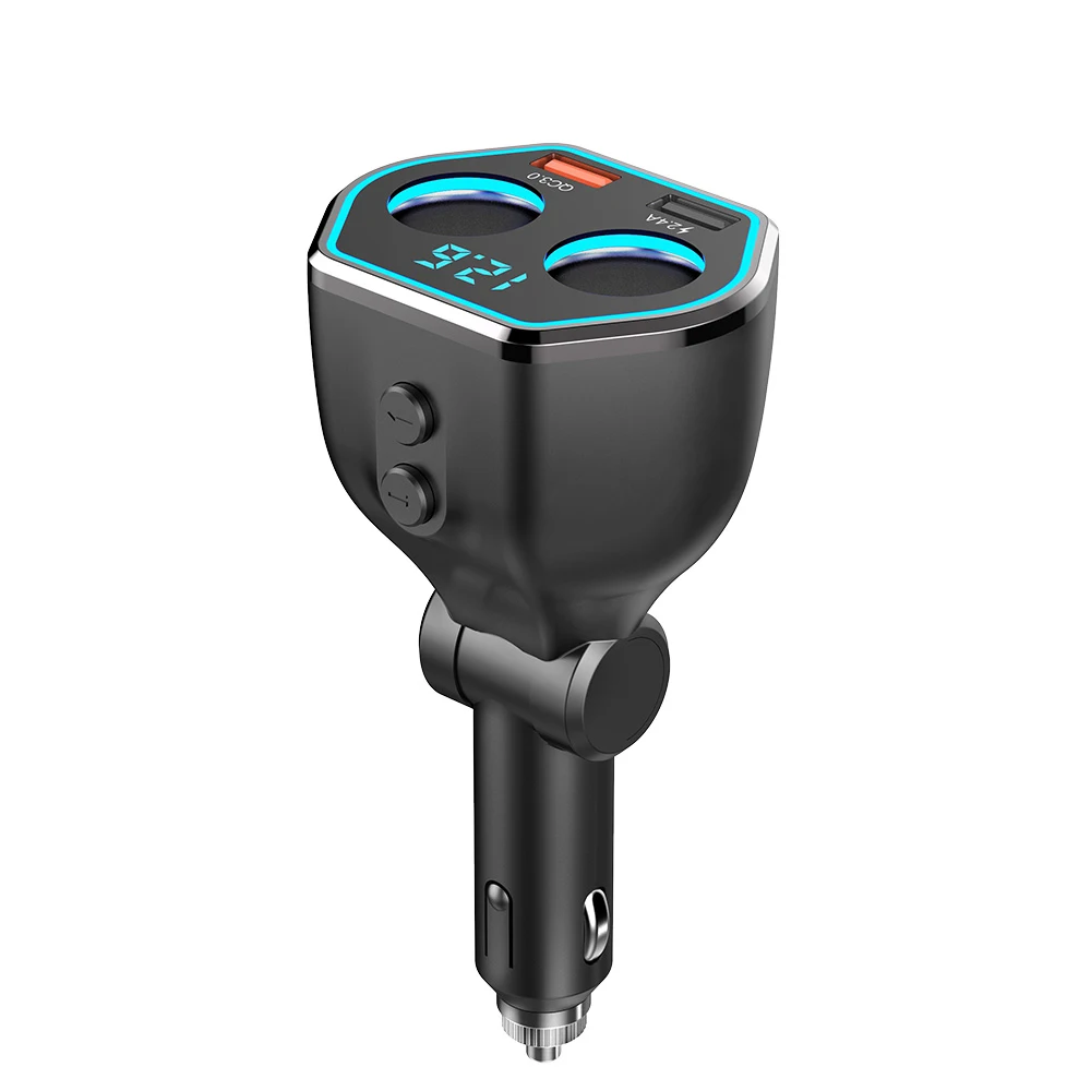 2 usb порта QC3.0 Автомобильный светодиодный адаптер быстрого зарядного устройства с двумя прикуривателями разъем для панели, GPS камера скачок стартер телефон планшет