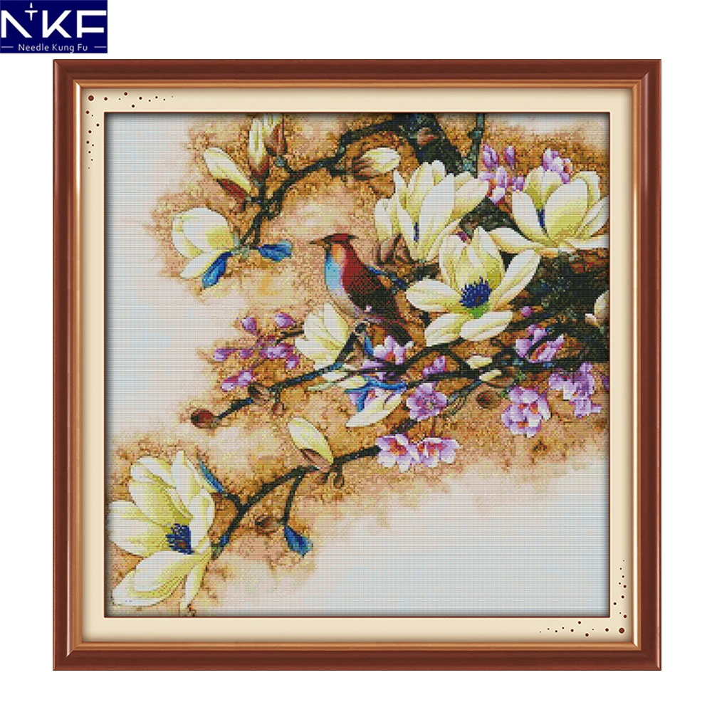 Набор для вышивки крестиком NKF набор рукоделия с красивым узором Магнолия